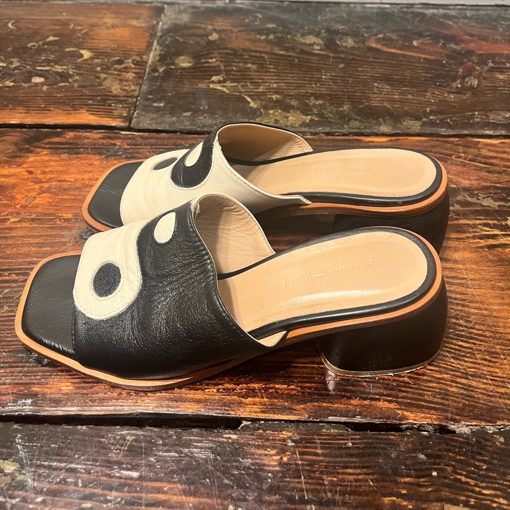 Paloma wool ying yang balance leather mule eu women size 37 us size 7 7.5